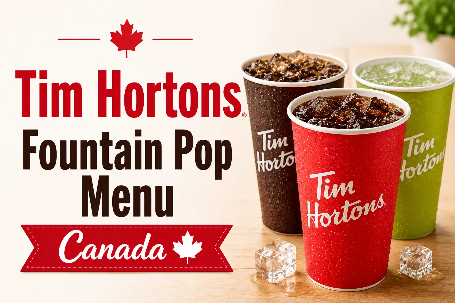 Tim Hortons Fountain Pop Menu Canada
