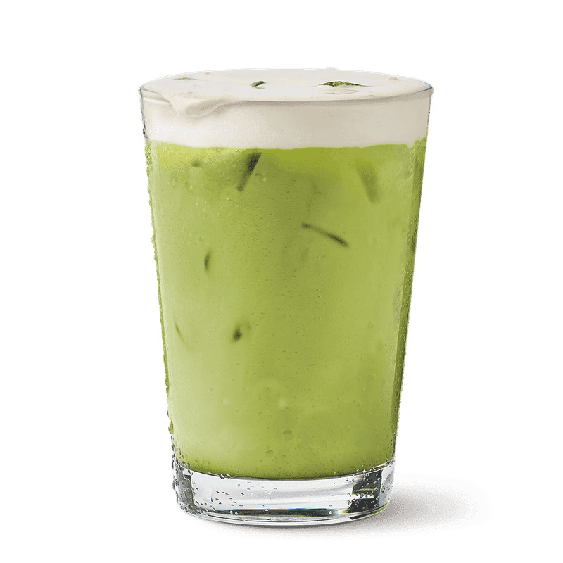 Chocolate Pistachio Iced Matcha Latte with Chocolate Pistachio Infused Foam