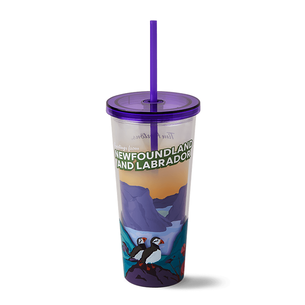 Newfoundland and Labrador Plastic Straw Tumbler 24oz
