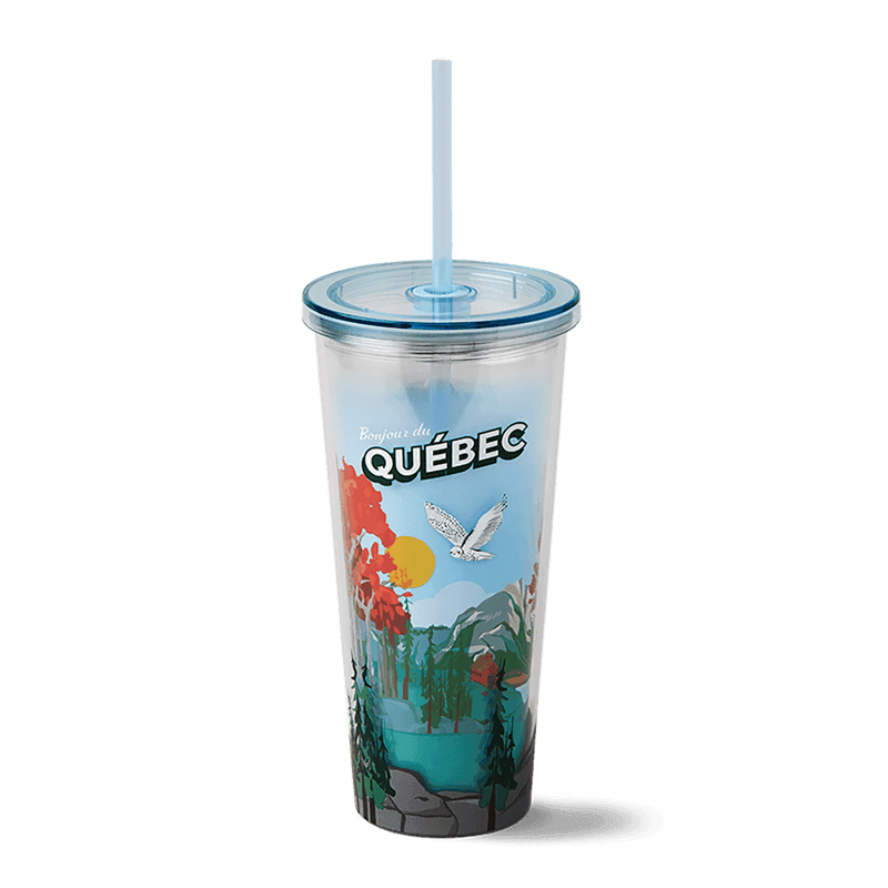 Quebec Plastic Straw Tumbler 24oz