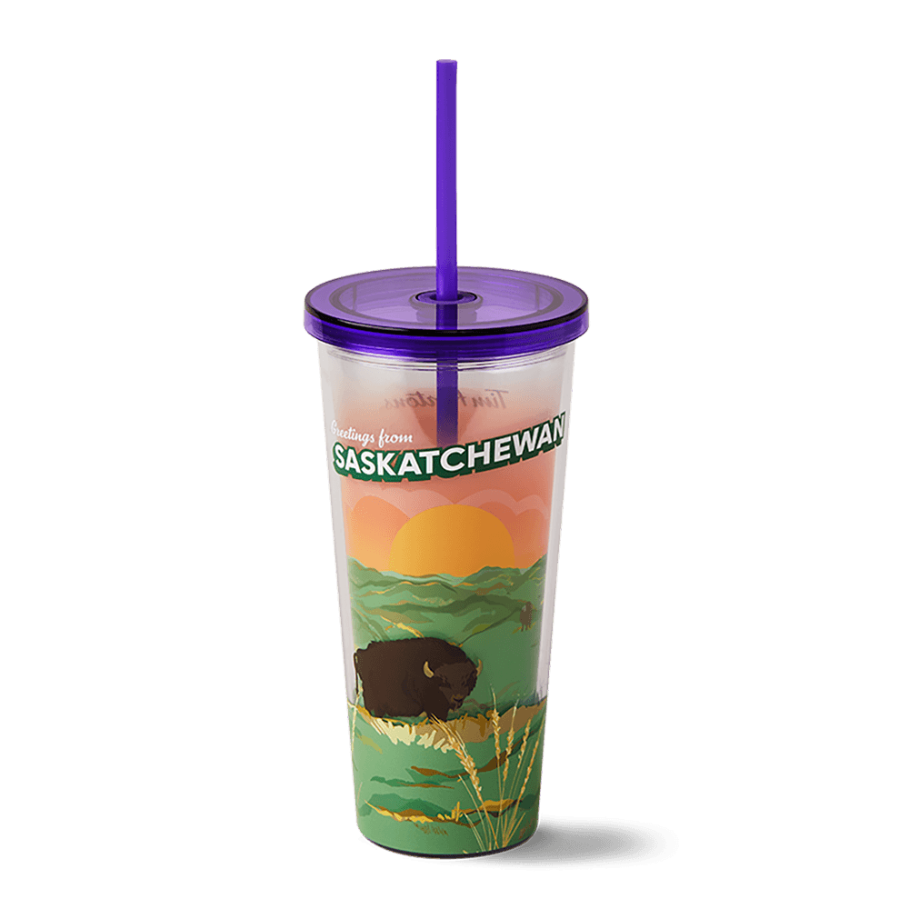 Saskatchewan Plastic Straw Tumbler 24oz