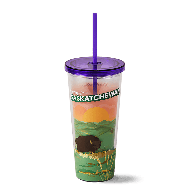 Saskatchewan Plastic Straw Tumbler 24oz