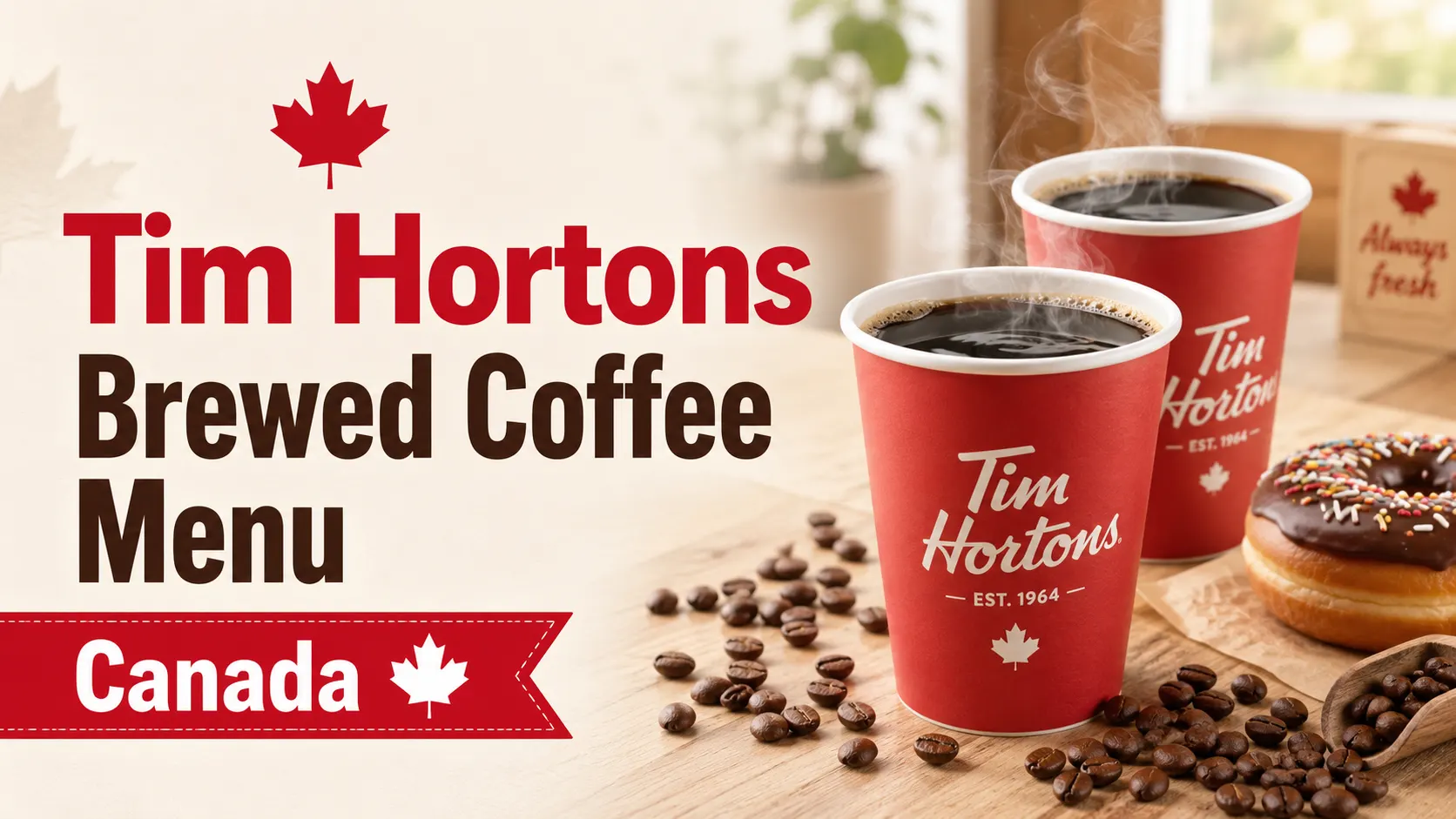 Tim Hortons Brewed Coffee Menu Canada 2026