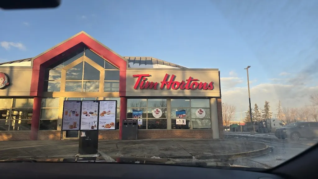 Tim Hortons storefront and interior at 1185 49th Ave Ne, Calgary, AB