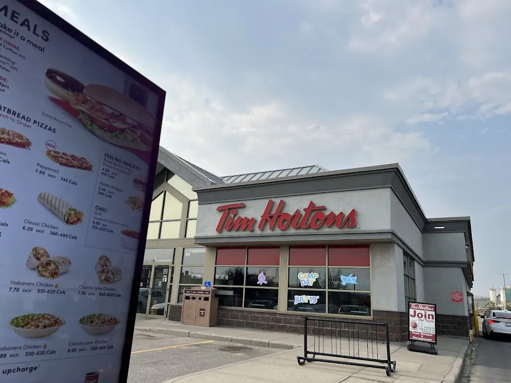 Tim Hortons storefront and interior at 5a Heritage Gate Se, Calgary, AB