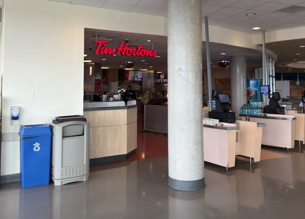 Tim Hortons storefront and interior at 28 - Oki Dr Nw, Calgary, AB