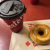 Tim Hortons storefront and interior at 345 6th Ave Se, Calgary, AB