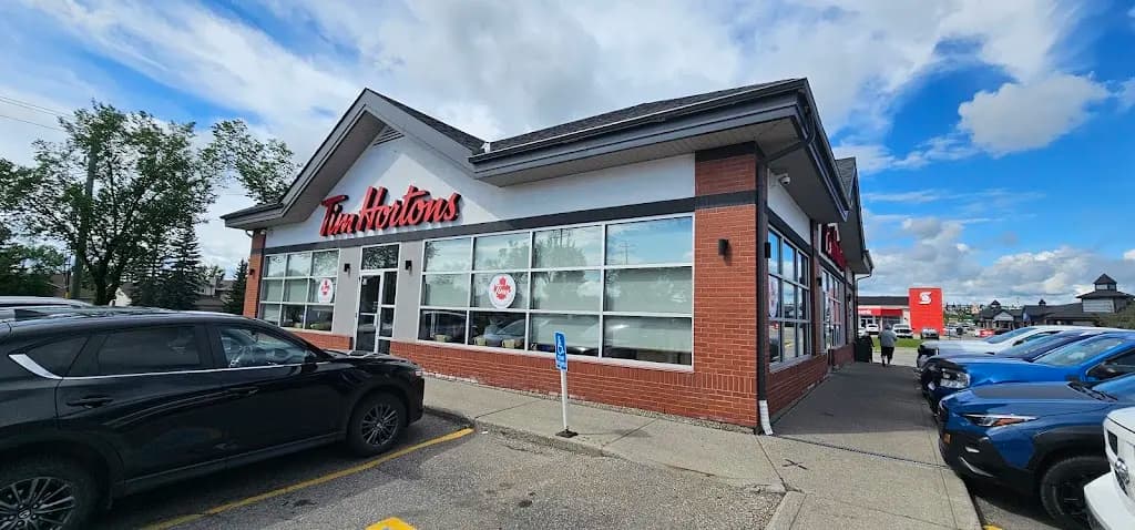 Tim Hortons storefront and interior at 500 Country Hills Blvd Ne, Calgary, AB
