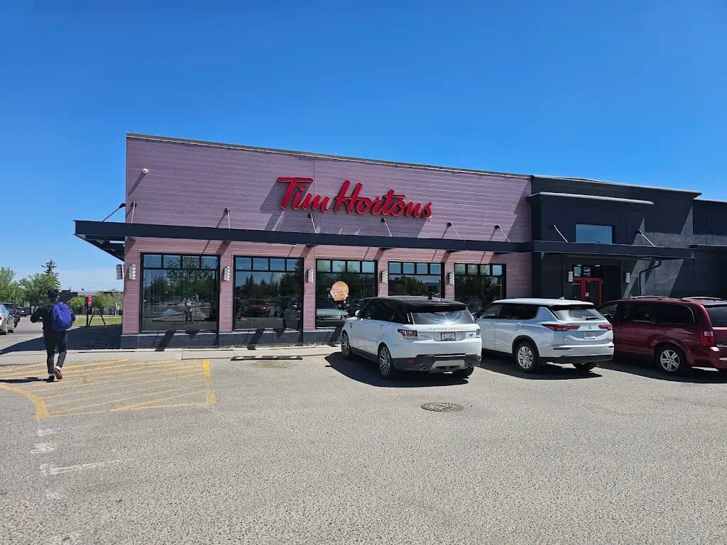 Tim Hortons storefront and interior at 3508 32nd Ave Ne, Calgary, AB
