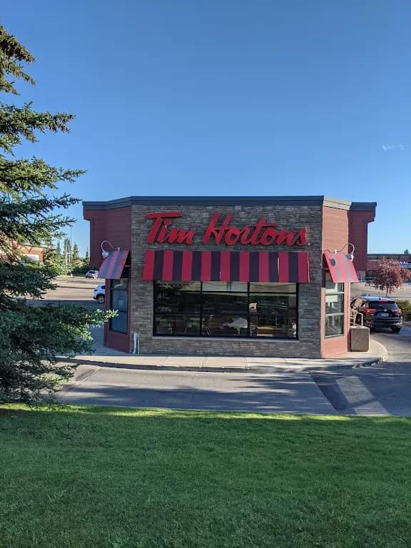 Tim Hortons storefront and interior at 2309 Rabbit Hill Rd Nw, Edmonton, AB