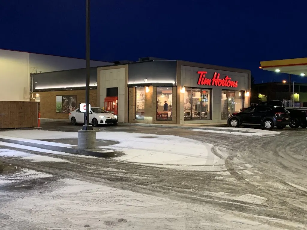 Tim Hortons storefront and interior at 5010 99th St Nw, Edmonton, AB