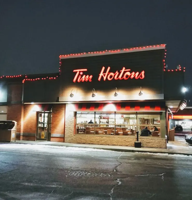 Tim Hortons storefront and interior at 7502 Gateway Blvd N.w., Edmonton, AB