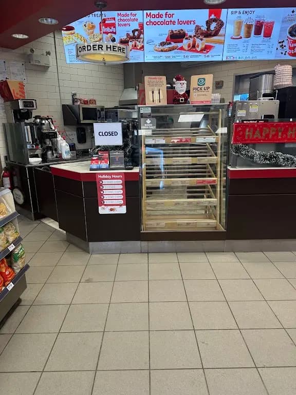 Tim Hortons storefront and interior at 9655 63rd Ave, Edmonton, AB