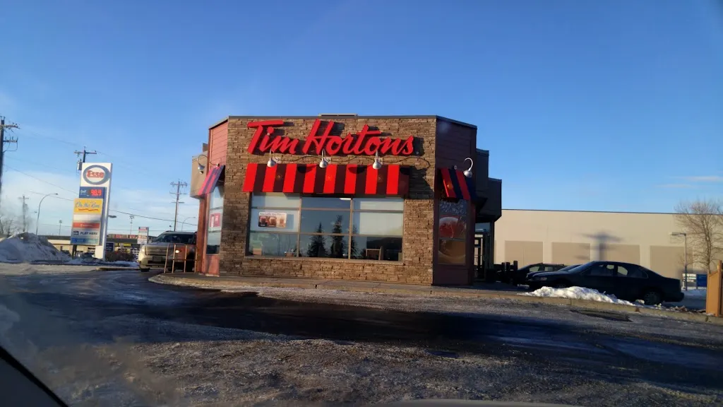 Tim Hortons storefront and interior at 9860 34th Ave Nw, Edmonton, AB