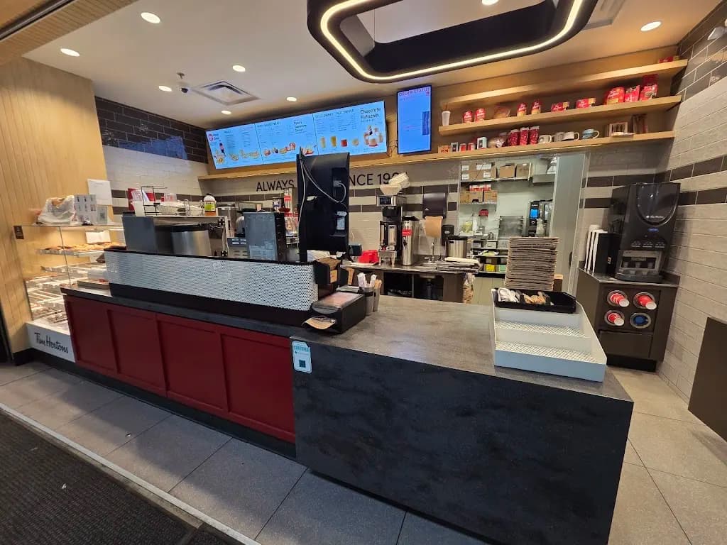 Tim Hortons storefront and interior at 11610 65 Ave Nw, Edmonton, AB