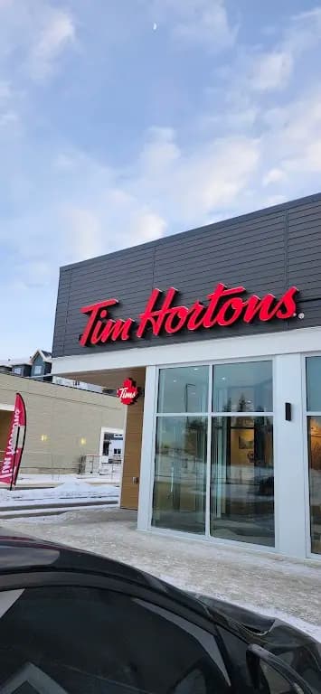 Tim Hortons storefront and interior at 12104 48 Ave Nw, Edmonton, AB