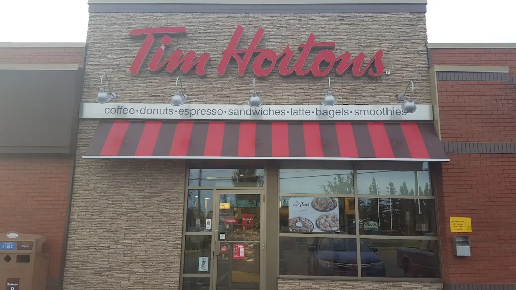 Tim Hortons storefront and interior at 13080 St Albert Trail Nw, Edmonton, AB