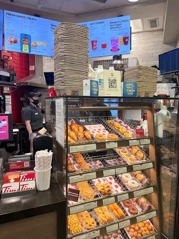 Tim Hortons storefront and interior at 17761 100th Ave Nw, Edmonton, AB