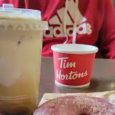 Tim Hortons storefront and interior at 5203 Discovery Way, Leduc, AB