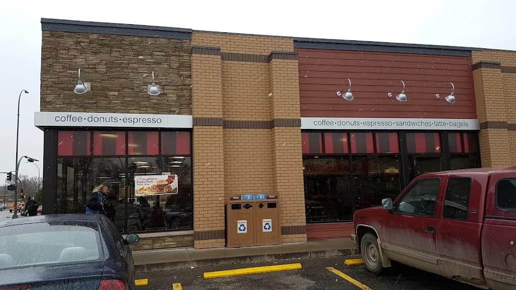Tim Hortons storefront and interior at 425 13th St North, Lethbridge, AB