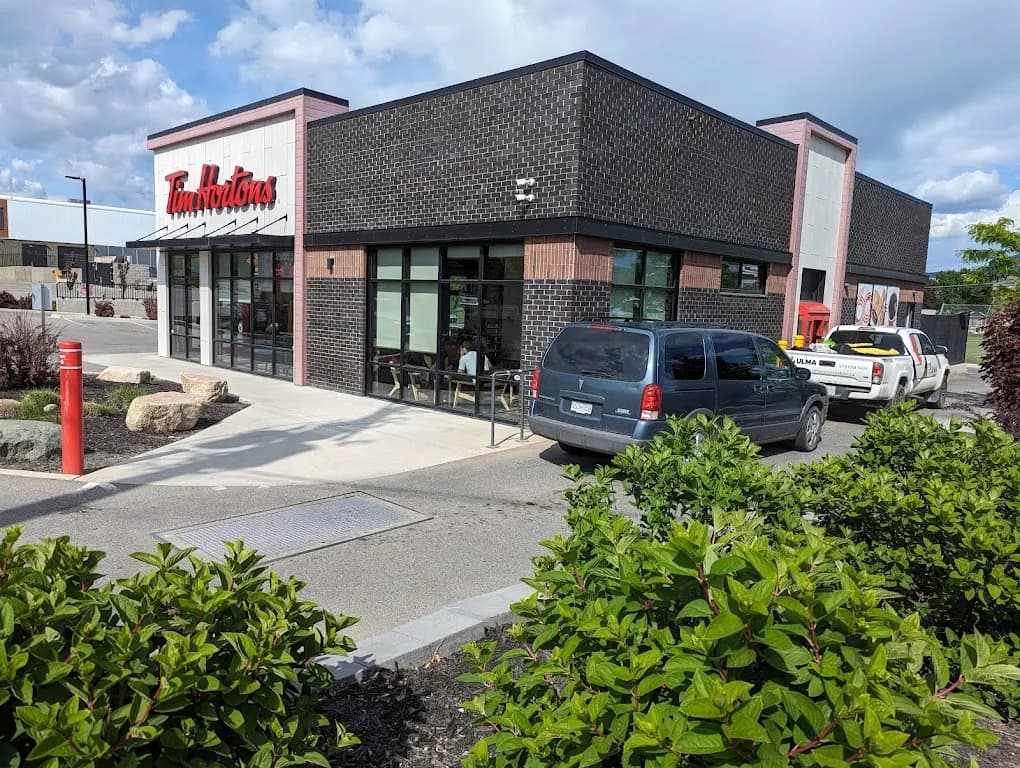 Tim Hortons storefront and interior at 786 Windsor Ave, Kamloops, BC