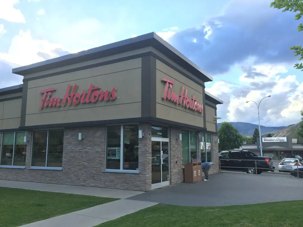 Tim Hortons storefront and interior at 1800 Tranquille Rd, Kamloops, BC