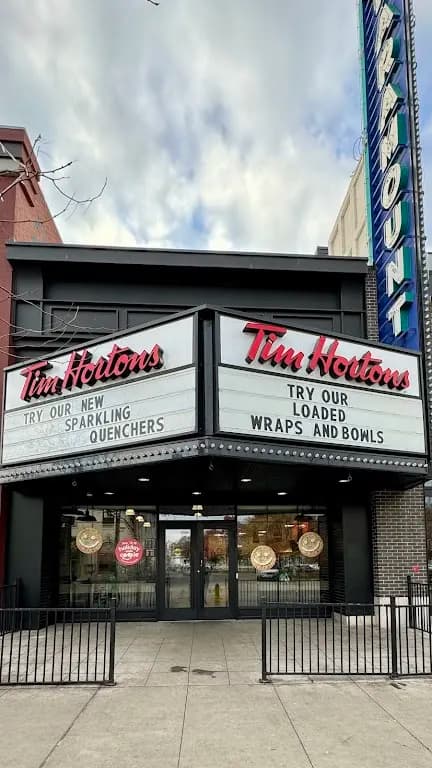 Tim Hortons storefront and interior at 1901 Harvey Ave, Kelowna, BC
