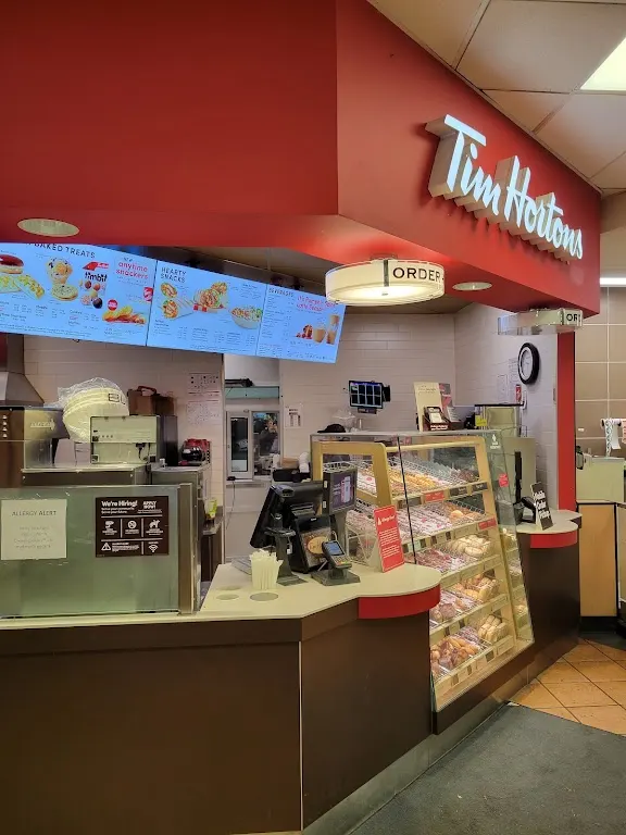 Tim Hortons storefront and interior at 19712 Fraser Hwy, Langley, BC