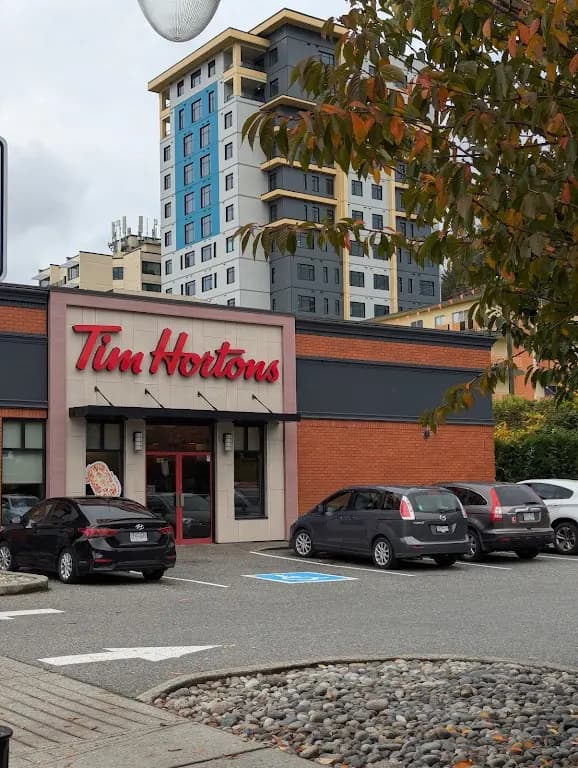 Tim Hortons storefront and interior at 33291 1st Ave, Mission, BC