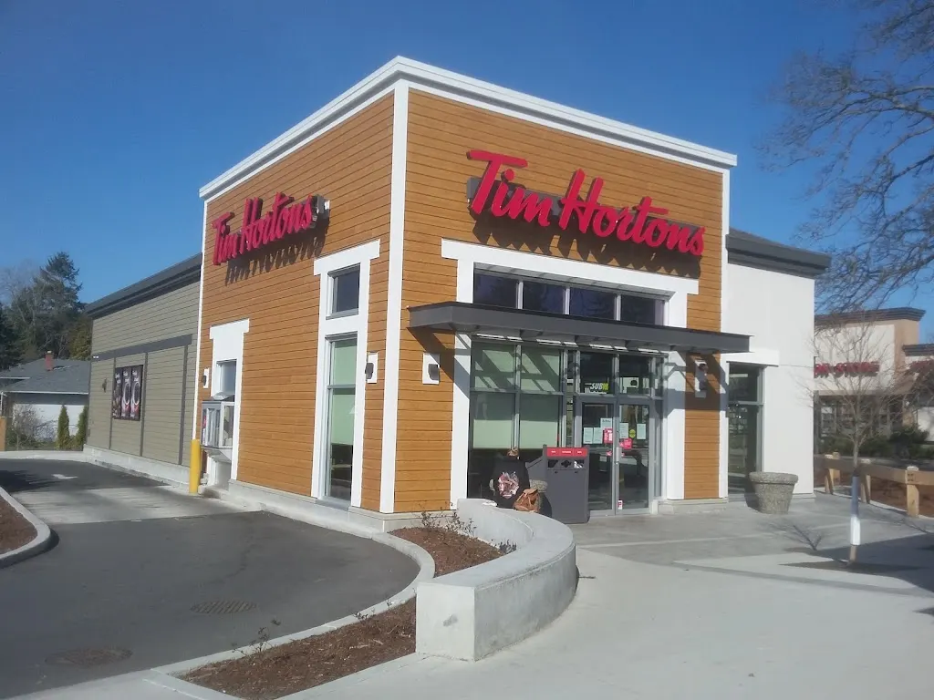 Tim Hortons storefront and interior at 519 Fifth St., Nanaimo, BC