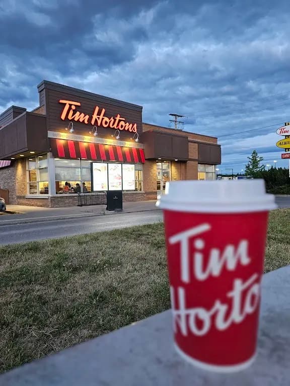Tim Hortons storefront and interior at 685 Newman Rd, Quesnel, BC