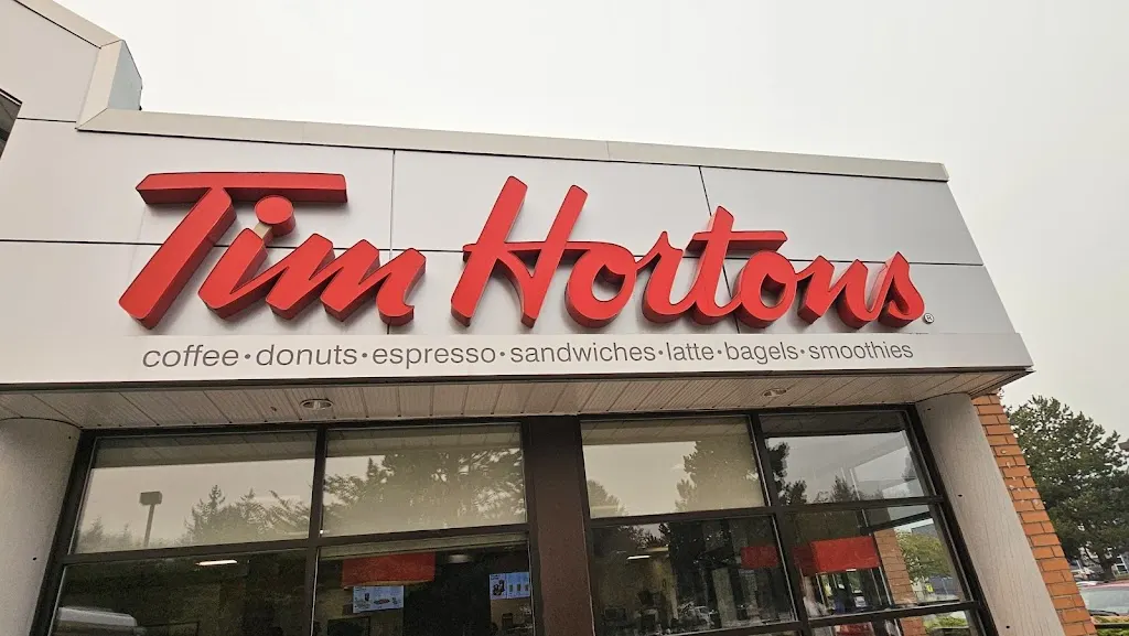 Tim Hortons storefront and interior at 38930 Progress Way, Squamish, BC