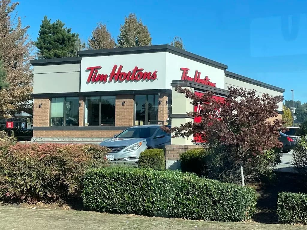 Tim Hortons storefront and interior at 10392 120th St, Surrey, BC