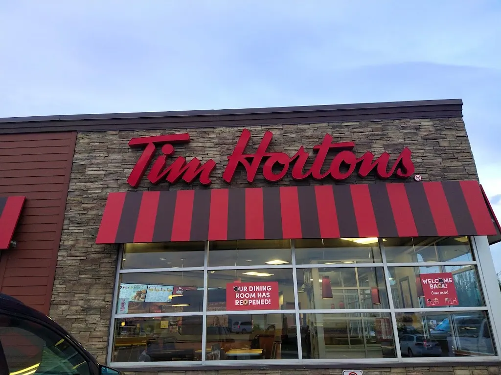 Tim Hortons storefront and interior at 1565 Main St - Box 918, Dauphin, MB