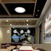Tim Hortons storefront and interior at 619 Sheppard Street, Winnipeg, MB