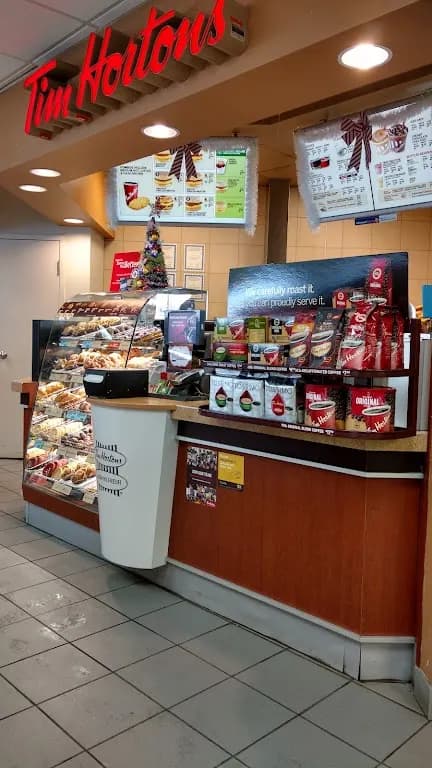 Tim Hortons storefront and interior at 1059 Pembina Hwy, Winnipeg, MB