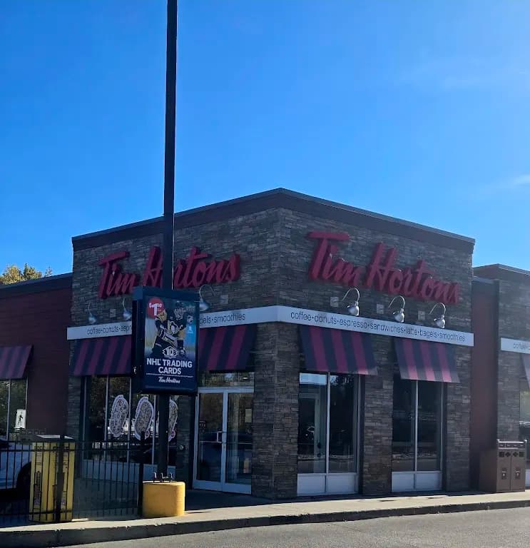 Tim Hortons storefront and interior at 1060 Henderson Hwy, Winnipeg, MB