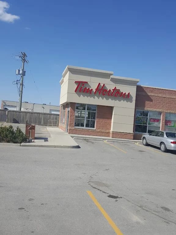 Tim Hortons storefront and interior at 1521 Dugald Rd, Winnipeg, MB