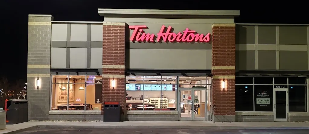 Tim Hortons storefront and interior at Unit 1 - 670 Sterling Lion Parkway, Winnipeg, MB