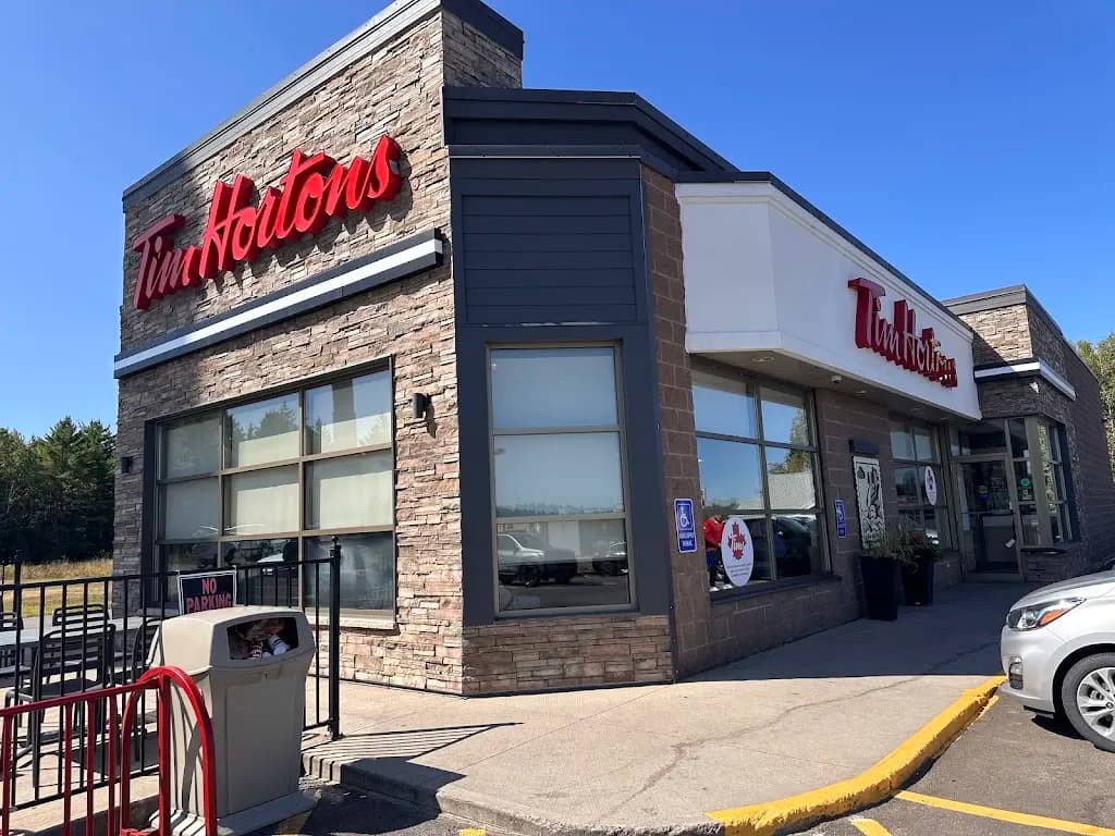 Tim Hortons storefront and interior at 3 Gateway Dr, Oromocto, NB