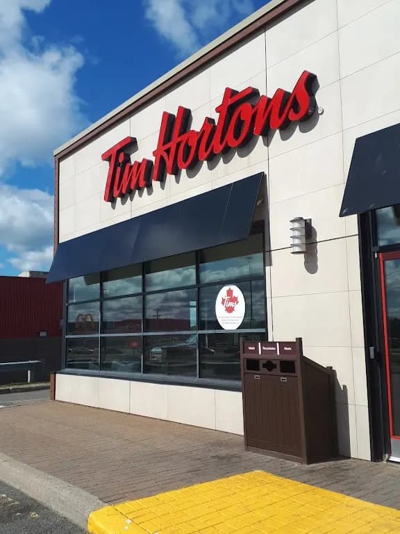 Tim Hortons storefront and interior at 147 Mcallister Drive, Saint John, NB