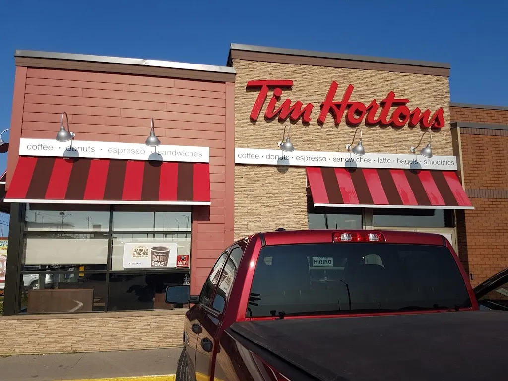 Tim Hortons storefront and interior at 3 High St, Channel-port Aux Basques, NL