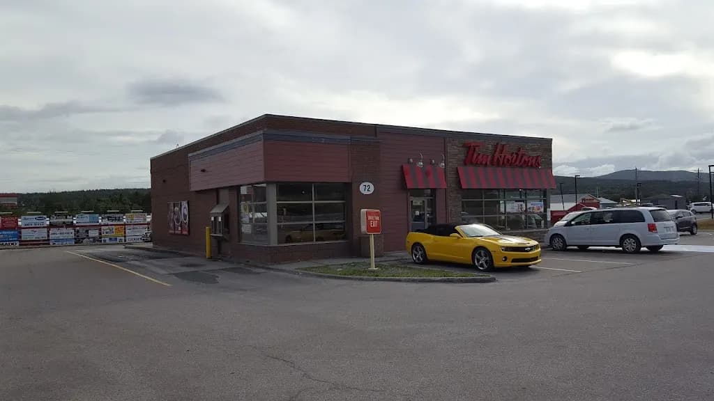 Tim Hortons storefront and interior at 72 Manitoba Dr, Clarenville, NL