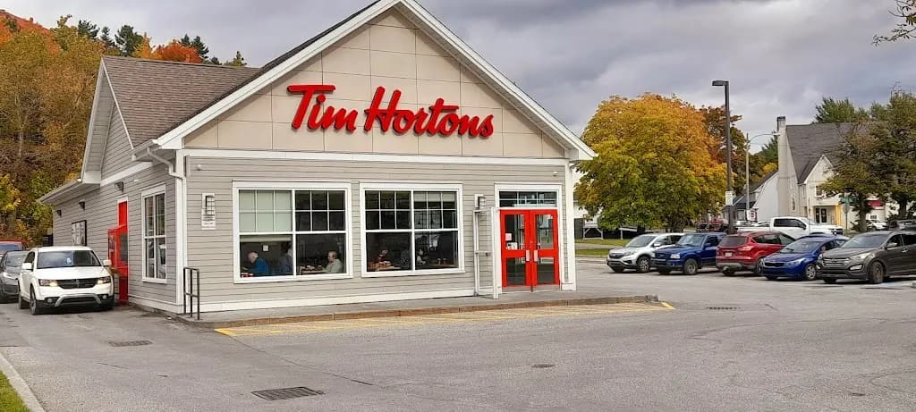 Tim Hortons storefront and interior at 105 West St, Corner Brook, NL