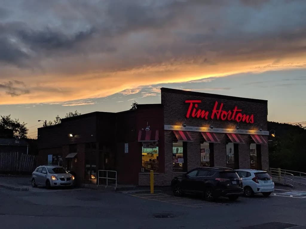 Tim Hortons storefront and interior at 183 O'connell Dr, Corner Brook, NL