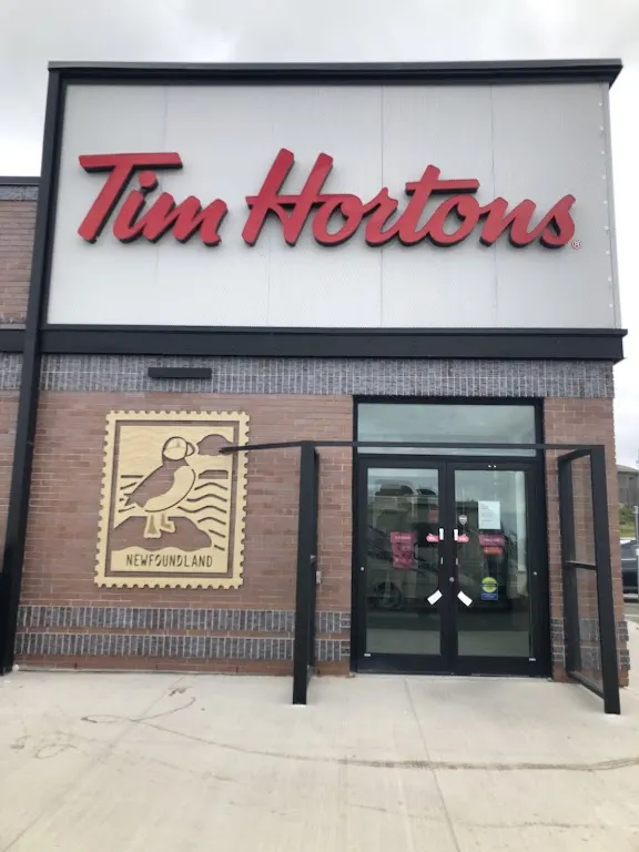 Tim Hortons storefront and interior at 4 Danny Drive, St. John's, NL