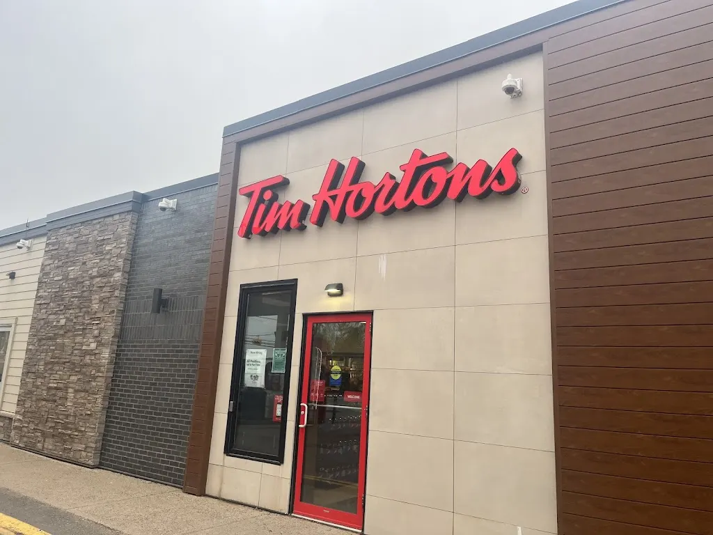 Tim Hortons storefront and interior at Rte 289 & Hwy 2, Brookfield, NS