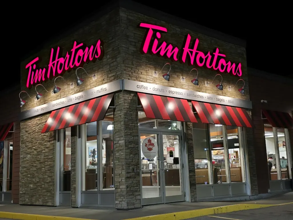 Tim Hortons storefront and interior at 366 Park Rd, Florence, NS