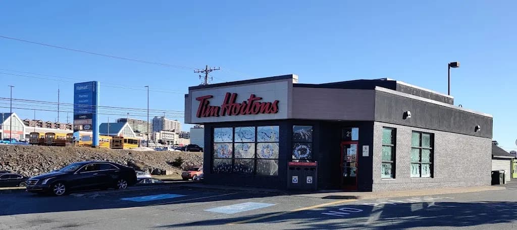 Tim Hortons storefront and interior at 217 Chain Lake Dr, Halifax, NS