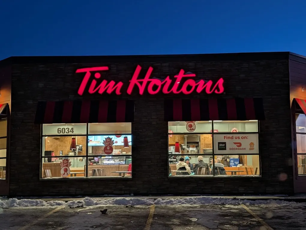 Tim Hortons storefront and interior at 6034 Lady Hammond Rd, Halifax, NS